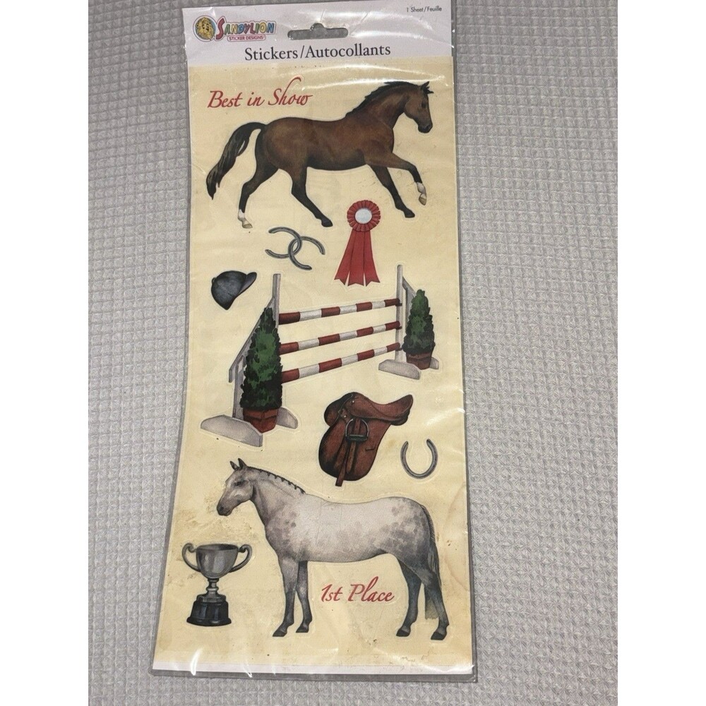 Vintage Sandylion Horse Stickers Sheet Rare Retired Best In Show Cowgirl Pony